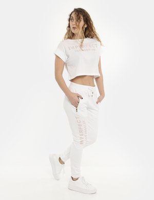 Pantaloni eleganti scontati da donna - Pantalone Imperfect pantalone tuta bianco