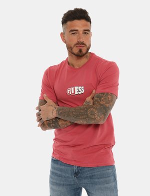 T-shirt uomo scontata - T-shirt Guess rosso