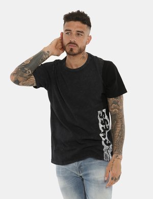 Abbigliamento uomo scontato - T-shirt Guess nera effetto vintage