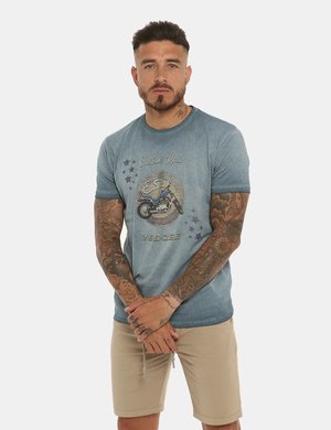 Yes Zee uomo outlet - T-shirt Yes Zee azzurro sbiadito