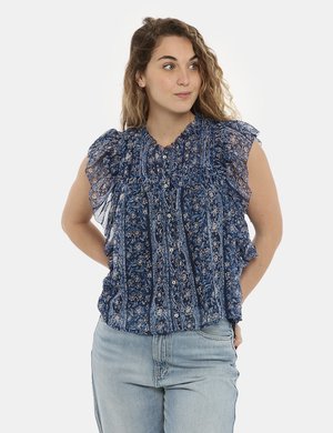Abbigliamento donna scontato - Camicia Pepe Jeans camicia più top fantasia blu