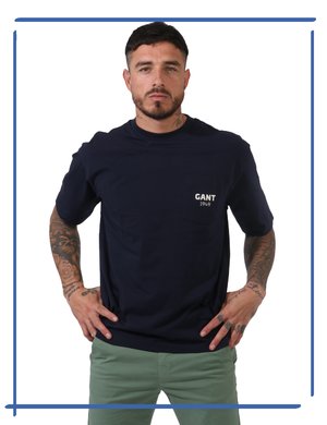 Abbigliamento uomo scontato - T-shirt Gant Blu