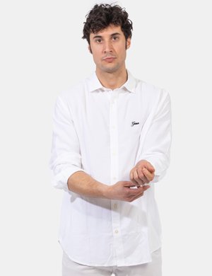 outlet camicia da uomo scontata - Camicia Guess Bianco