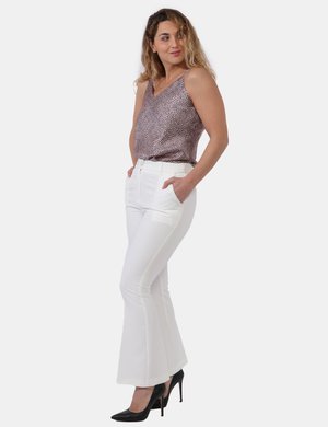 Pantaloni eleganti scontati da donna - Pantaloni Yes Zee Bianco