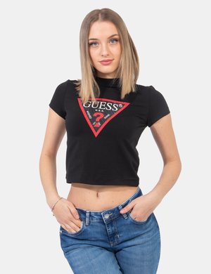  T-shirt Guess da donna scontata - T-shirt Guess Nero