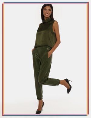 Pantaloni da donna larghi scontati - Pantalone Caractere verde