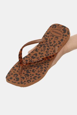 Scarpe Donna scontate - Infradito Havaianas marrone leopardato