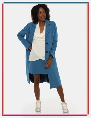 giacca donna scontata - Cappotto Caractere azzurro