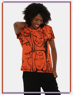 T-shirt Desigual da donna scontata - T-shirt Desigual arancione