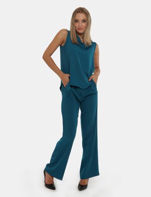 Pantaloni eleganti scontati da donna - Pantalone Vougue azzurro