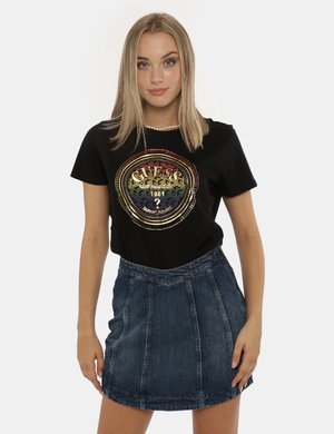 Abbigliamento donna Guess scontato - T-shirt Guess nera/oro