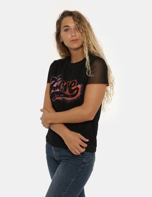 Abbigliamento donna scontato - T-shirt Desigual nera fantasia