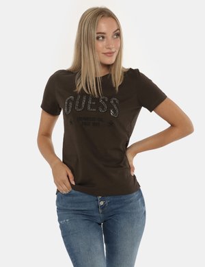  T-shirt Guess da donna scontata - T-shirt Guess marrone