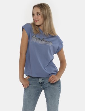 Abbigliamento donna scontato - T-shirt Pepe Jeans azzurro