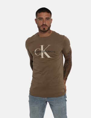 T-shirt uomo scontata - T-shirt Calvin Klein marrone