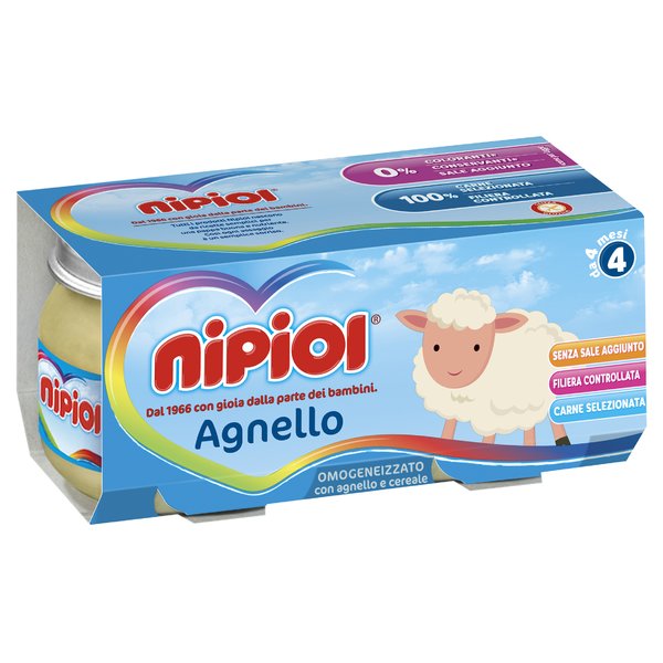 Nipiol Omogeneizzato con Agnello e Cereale 2 x 80 g