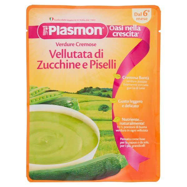 Plasmon Verdure Cremose Vellutata di Zucchine e Piselli 180 g