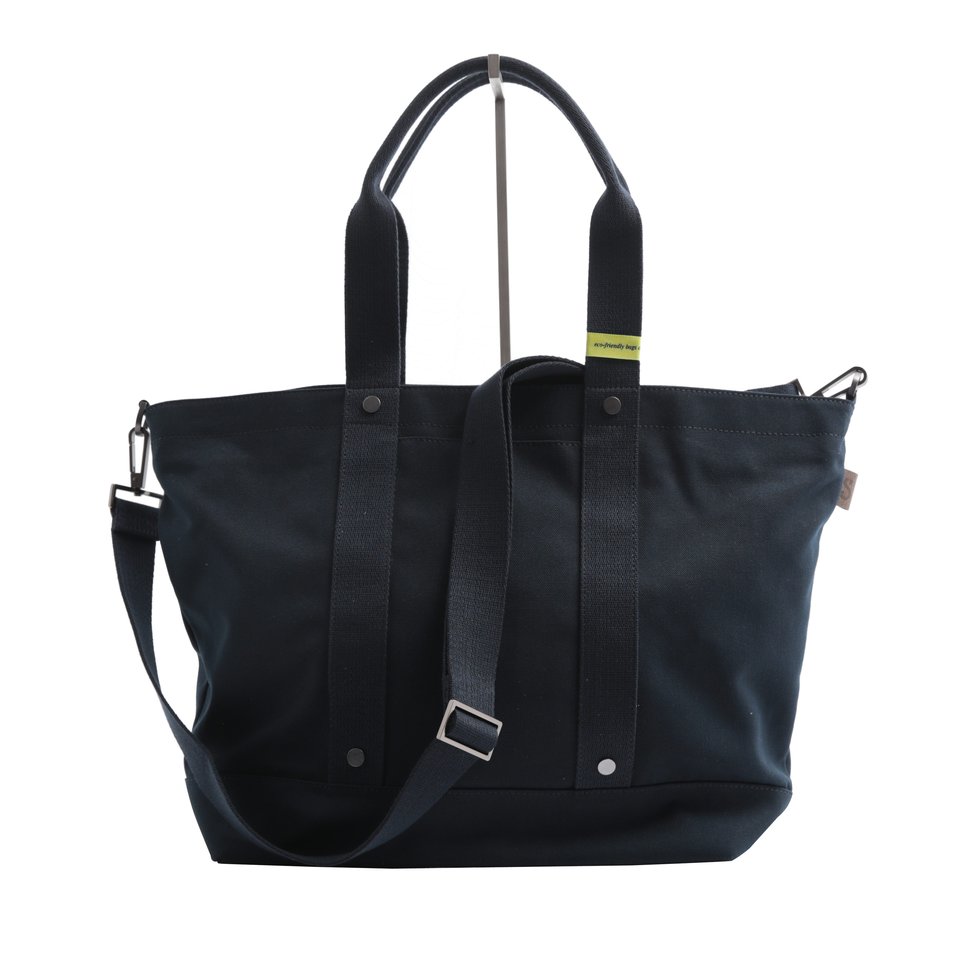 Shopping bag ECO blu con tracolla removibile e tasca imbottita porta pc/tablet