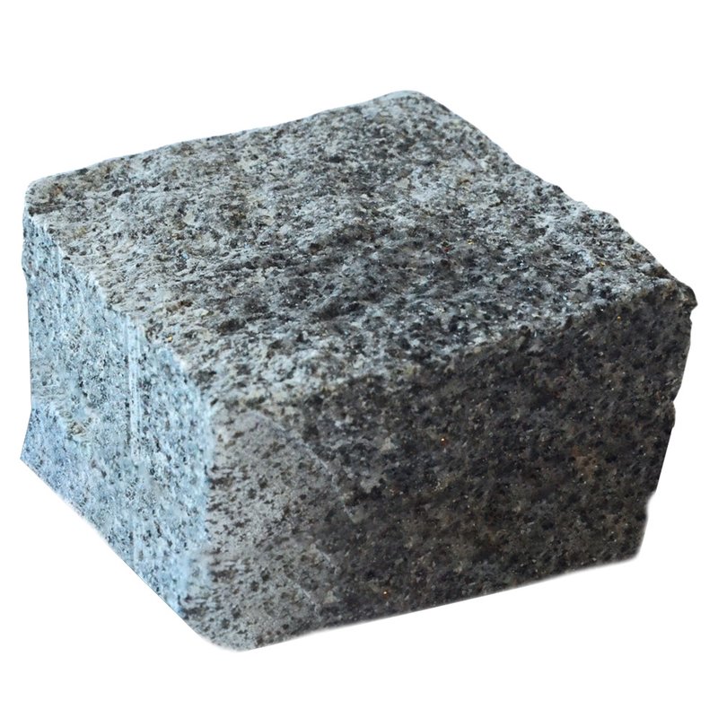 Dark Grey Cropped Natural Granite Cobbles (100x100x100 Size) - Dark Grey