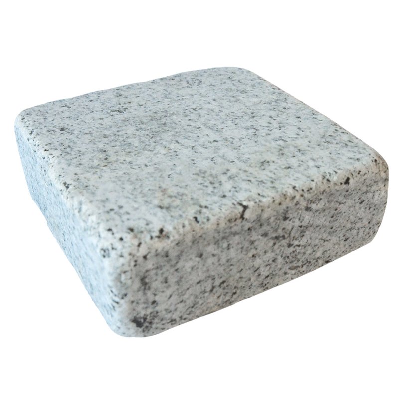 Light Grey Sawn, Honed & Tumbled Natural Granite Block Paving (140x140 Size) - Light Grey