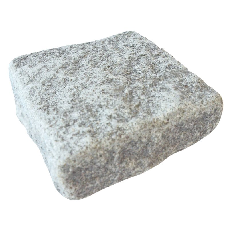 Light Grey Sawn, Riven & Tumbled Natural Granite Block Paving (140x140 Size) - Light Grey