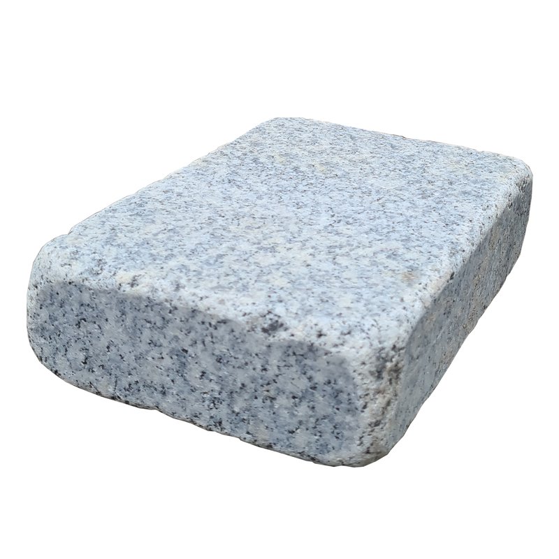 Light Grey Sawn, Honed & Tumbled Natural Granite Block Paving (210x140 Size) - Light Grey