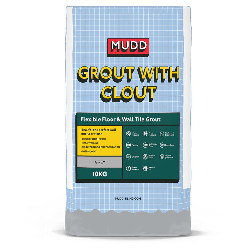 Mudd Flexible Floor and Tile Grout - 10KG - Dark Grey