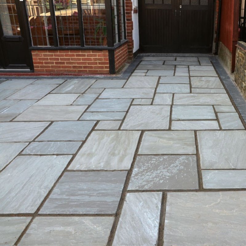 Kandala Grey Hand Cut Natural Sandstone Paving (600x600 Packs) - Kandala Grey