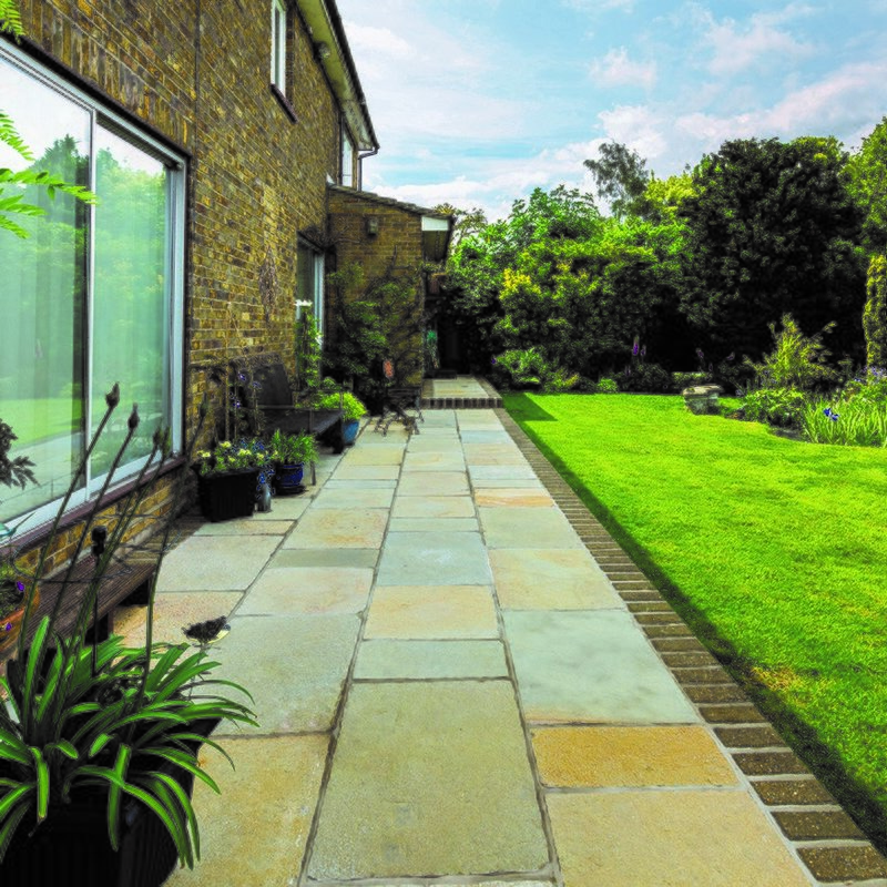 Kota Yellow Hand Cut Natural Limestone Paving (Mixed Size Packs) - Kota Yellow