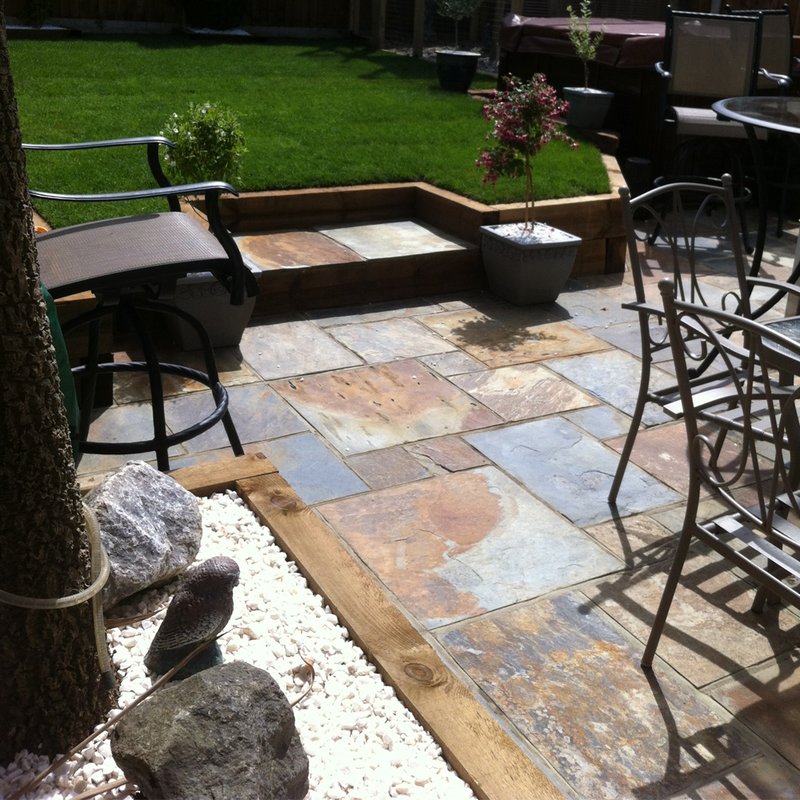 Indian Rusty Sawn Natural Slate Paving (Mixed Size Packs) - Indian Rusty