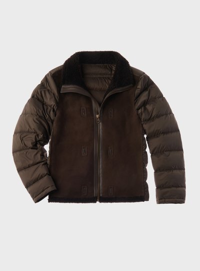 TEN C - SHEARLING NYLON LINER - Green Lizard - TEN C