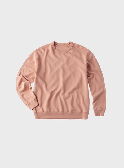 TEN C - GARMENT DYED CREWNECK SWEATER - Sunrise Pink - TEN C
