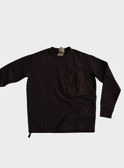TEN C - GARMENT DYED CREWNECK  SWEATSHIRT - Meteor - TEN C