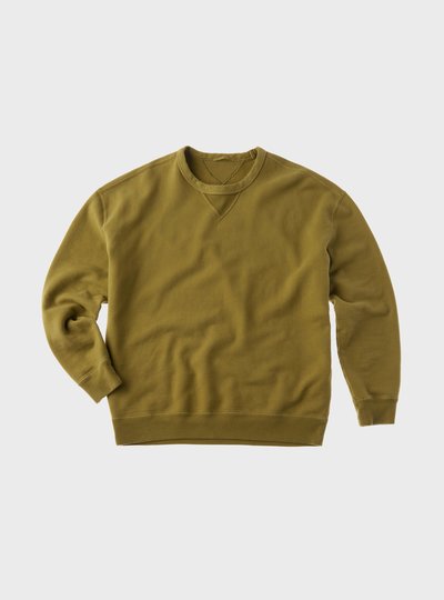 TEN C - GARMENT-DYED COTTON-JERSEY SWEATSHIRT - Green Amber - TEN C