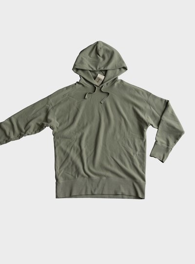 TEN C - GARMENT DYED OLD CHIC HOODIE - Green Sage - TEN C