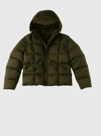TEN C - HURRICANE COMBO DOWN ANORAK - Dark Green - TEN C