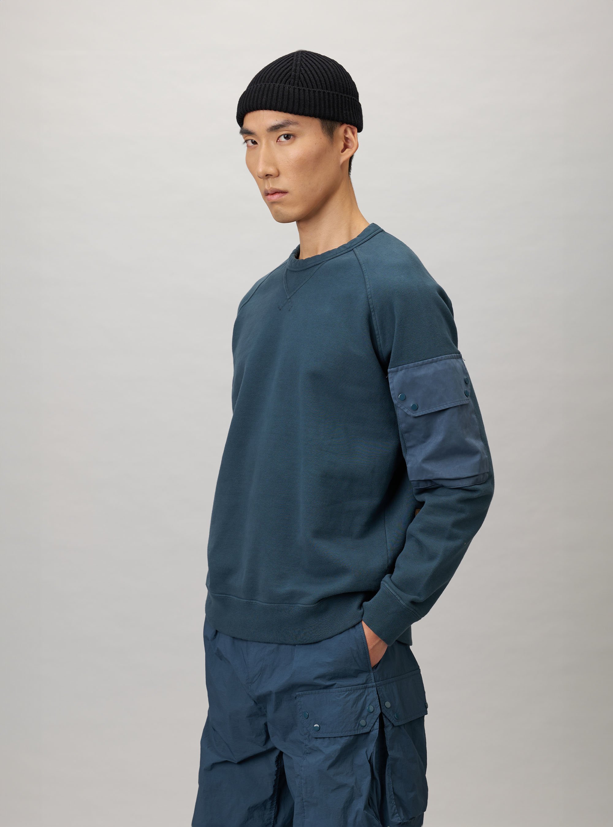 Multi Pocket Snap Crew Sweat | Ten c ®