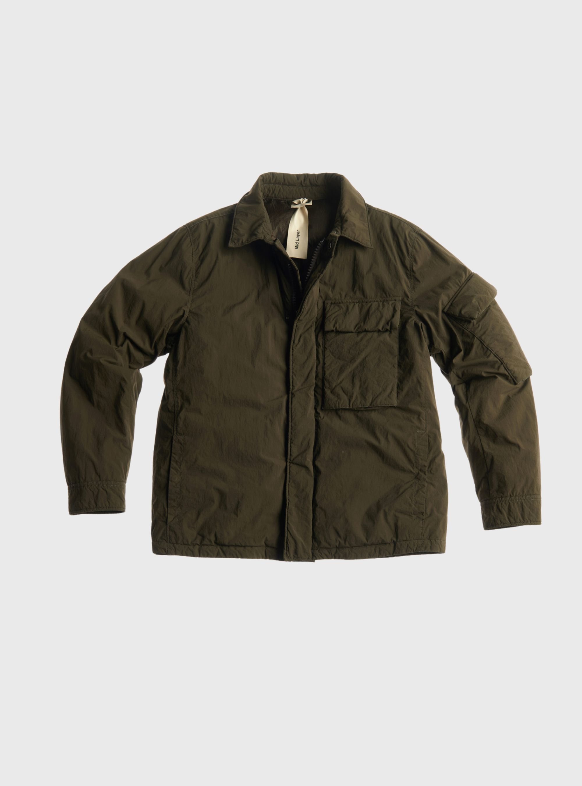 TEN C - PADDED SHIRT JACKET - Green Forest - TEN C