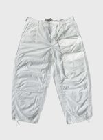 TEN C - GARMENT DYED LIGHT NYLON TACTEL CARGO TROUSERS - Snow White - TEN C