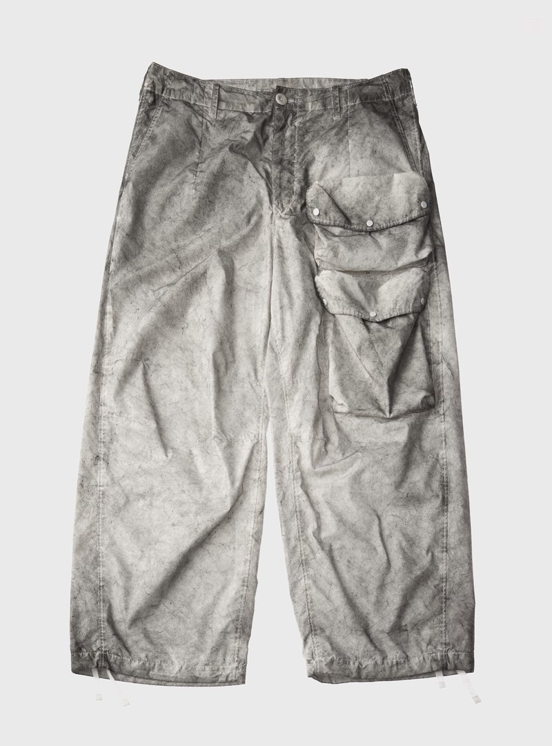 DUST DYED COTTON CARGO TROUSERS