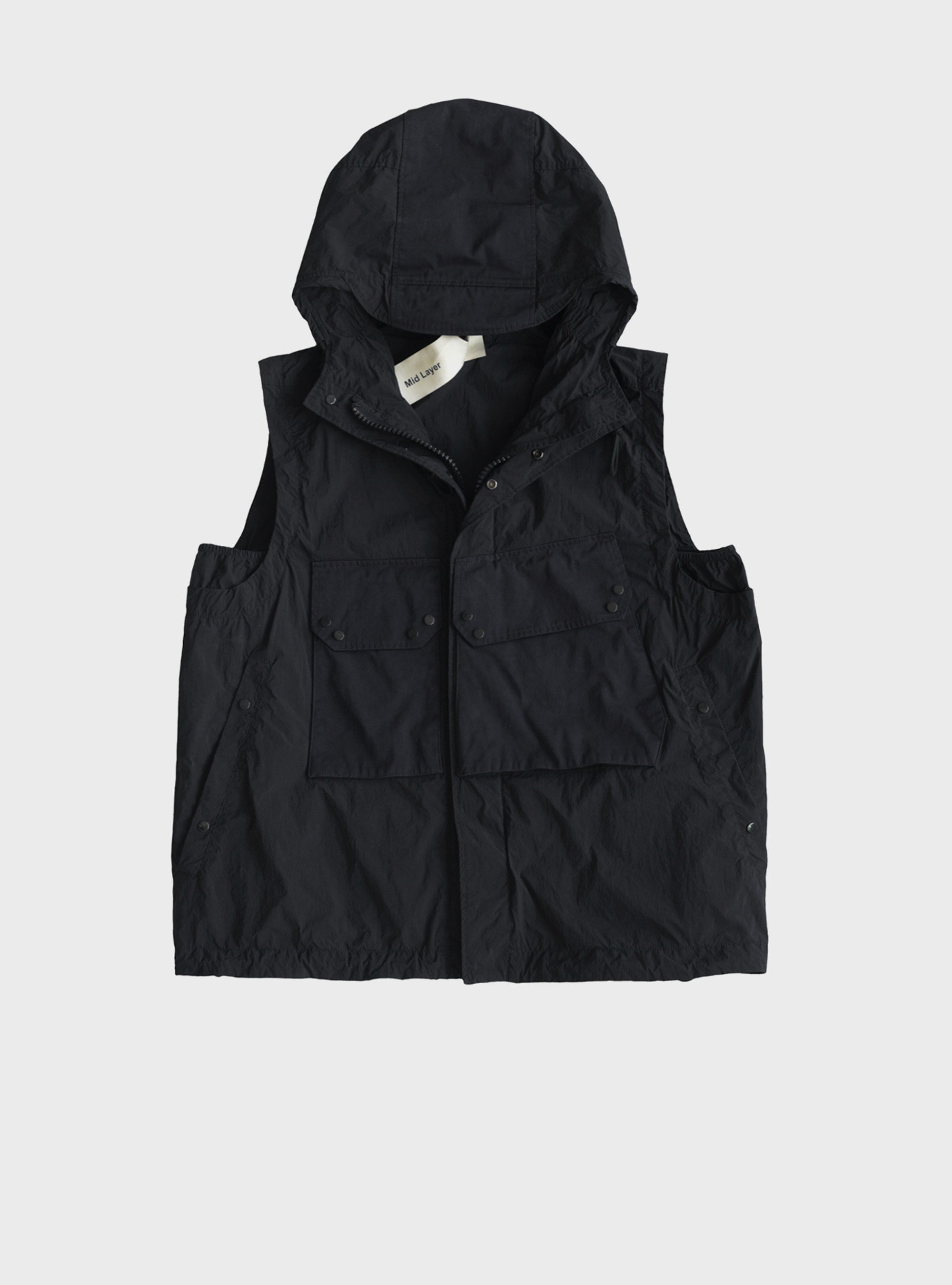 TEN C - MID LAYER HOODED VEST - Blue - TEN C