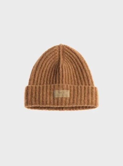 TEN C - BRUSHED STRETCH WOOL BENIE - Brown 399 - TEN C