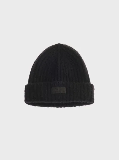 TEN C - BRUSHED STRETCH WOOL BENIE - Black - TEN C
