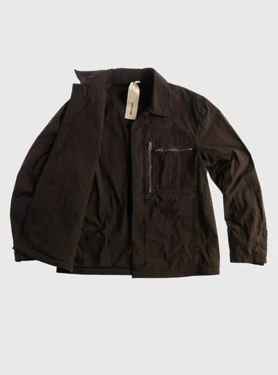 TEN C - GARMENT DYED NYLON TACTEL OVERSHIRT - Turkish Coffe - TEN C