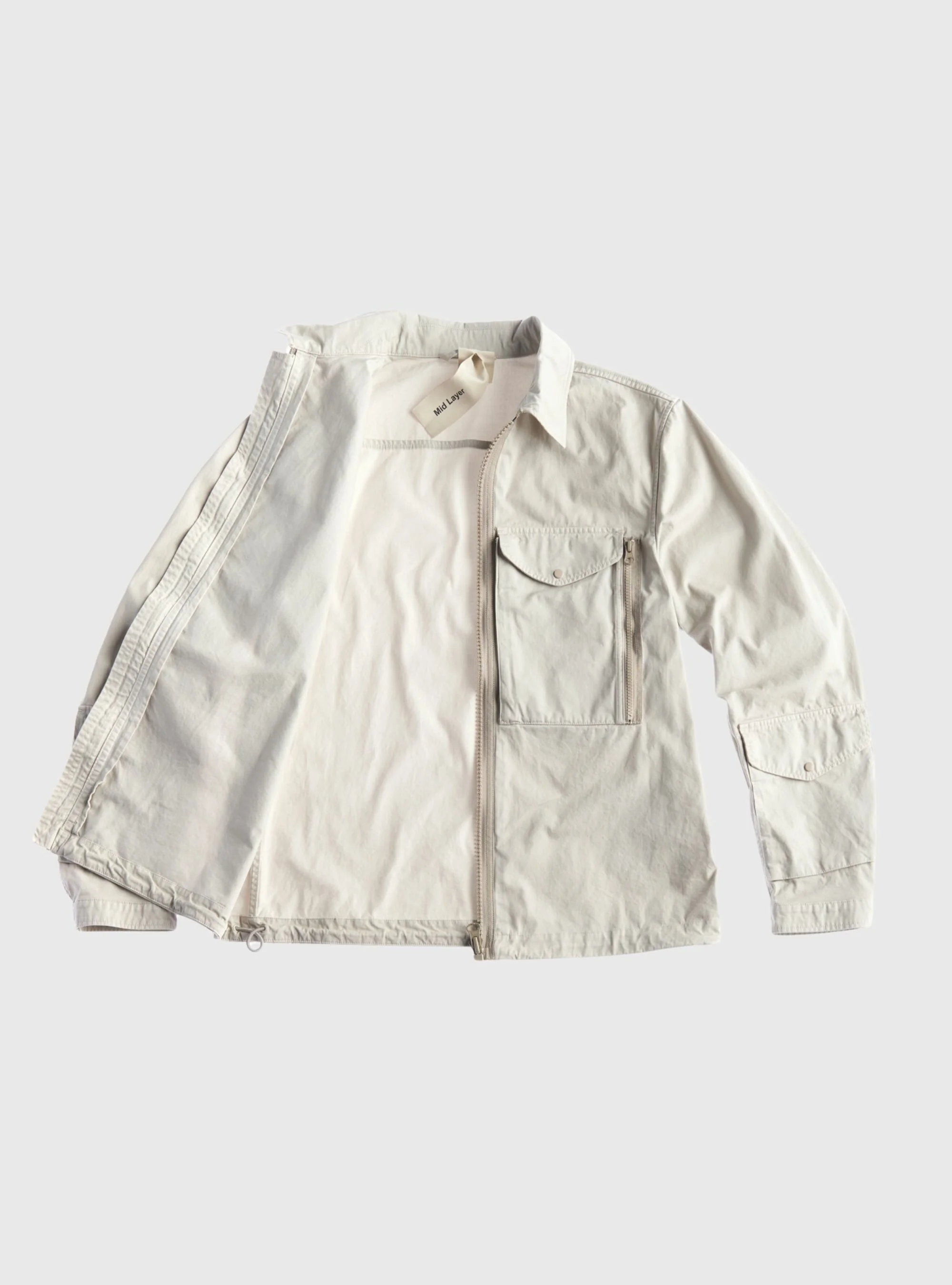 TEN C - COTTON GABARDINE SHIRT JACKET - Pale Taupe - TEN C