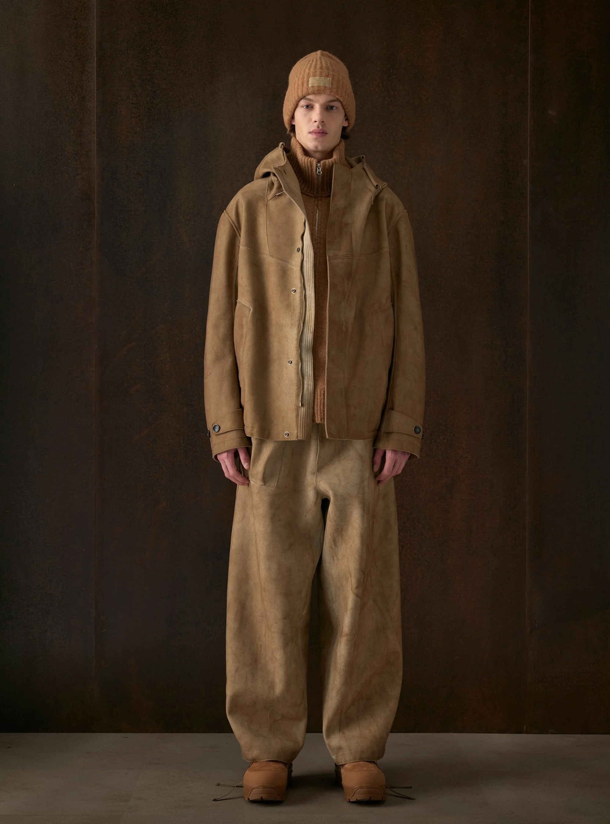 【Archive】in the attic khaki coat In The Attic Mens Jacket/Coat, M, Japan, Brown, Biker, Zip
