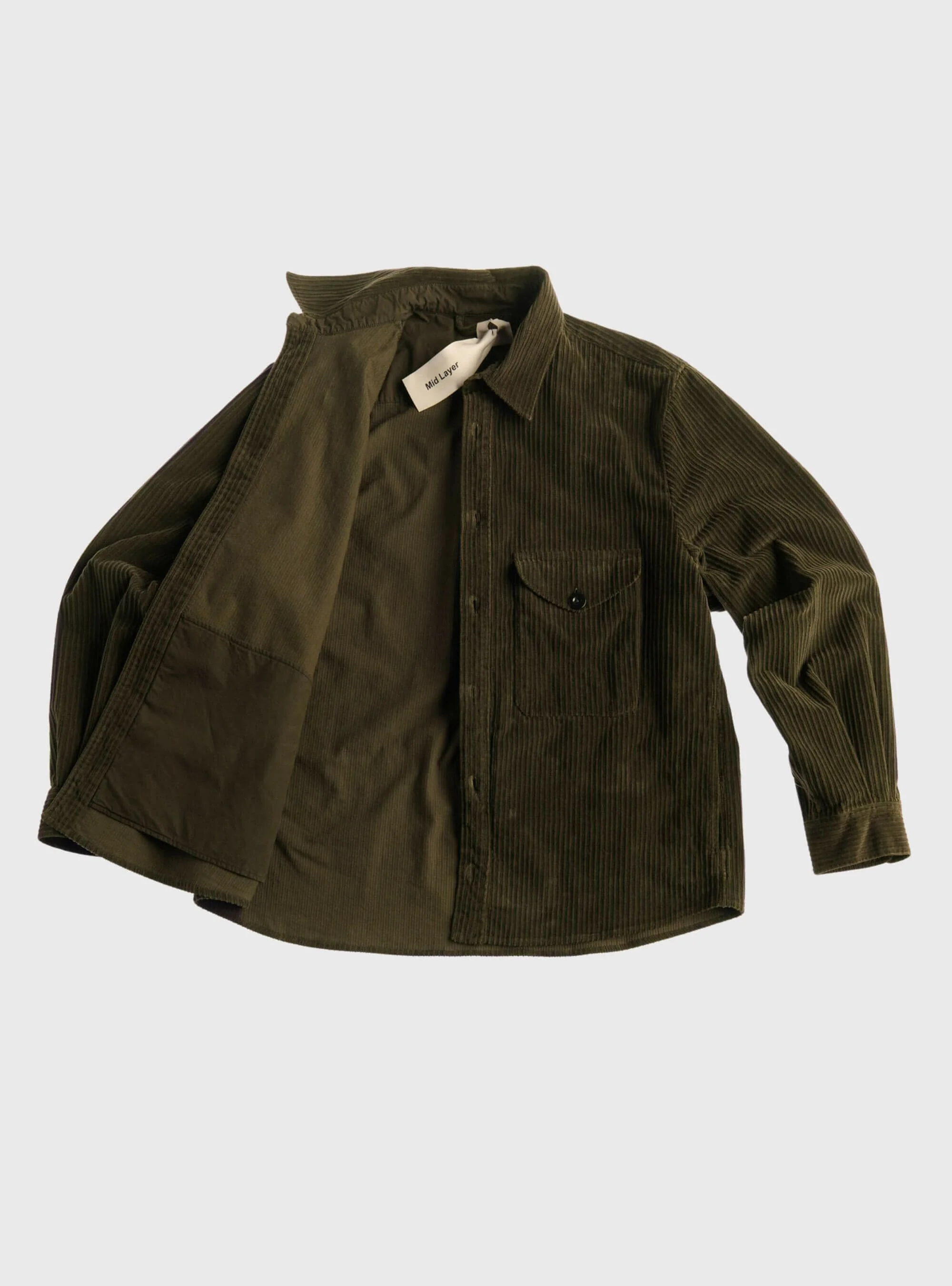 TEN C - JUMBO CORD OVERSHIRT - Green Lizard - TEN C