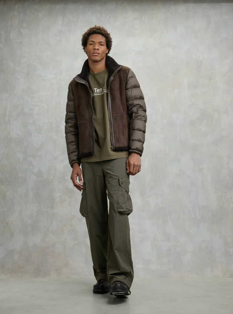 ジャケット・アウター TEN C NAVY PARKA + SHEARLING LINER Down Liner