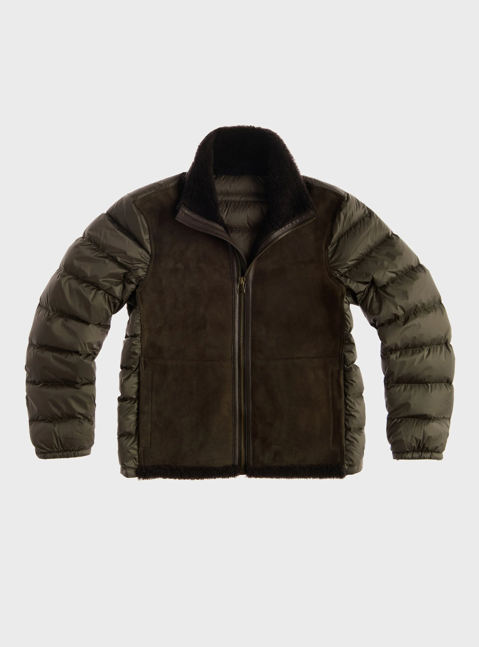 TEN C - SHEARLING DOWN LINER JACKET - Green Lizard - TEN C