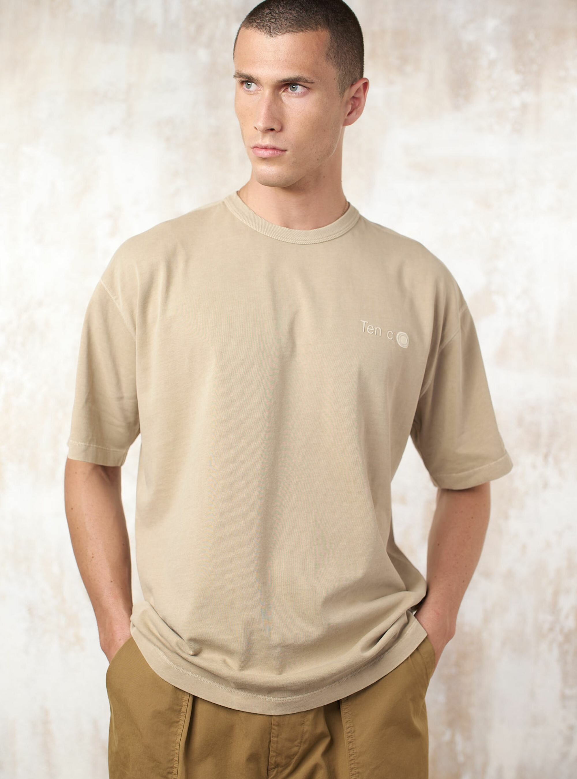 Ten c｜ (Garment Dyed T-Shirt (25CTCUH02001 A06460 999)) Mineral Garment Dyed T-Shirt | Ten c ®